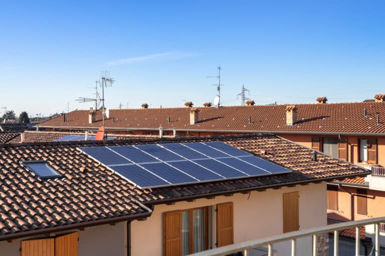 solar panel on a red roof