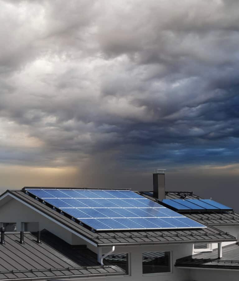 solar panels on house rooftop