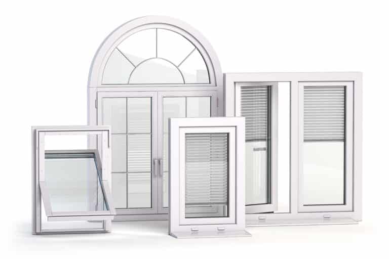 windows of different types isolated on white.