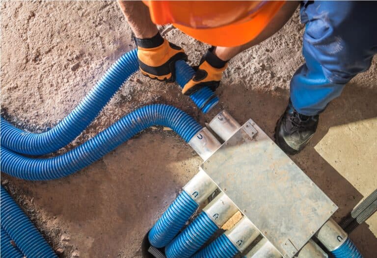 modern floor hidden air circulation and climate control pipeline installation