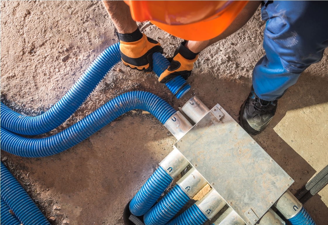 modern floor hidden air circulation and climate control pipeline installation