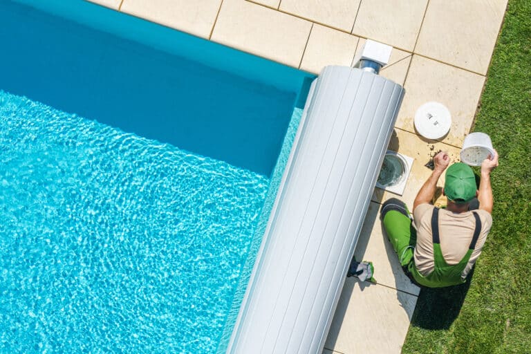 outdoor backyard garden swimming pool maintenance.