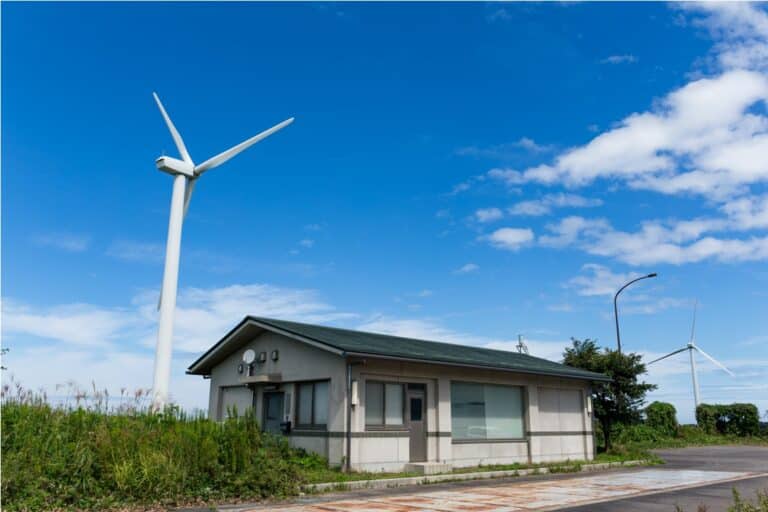 wind turbine and house