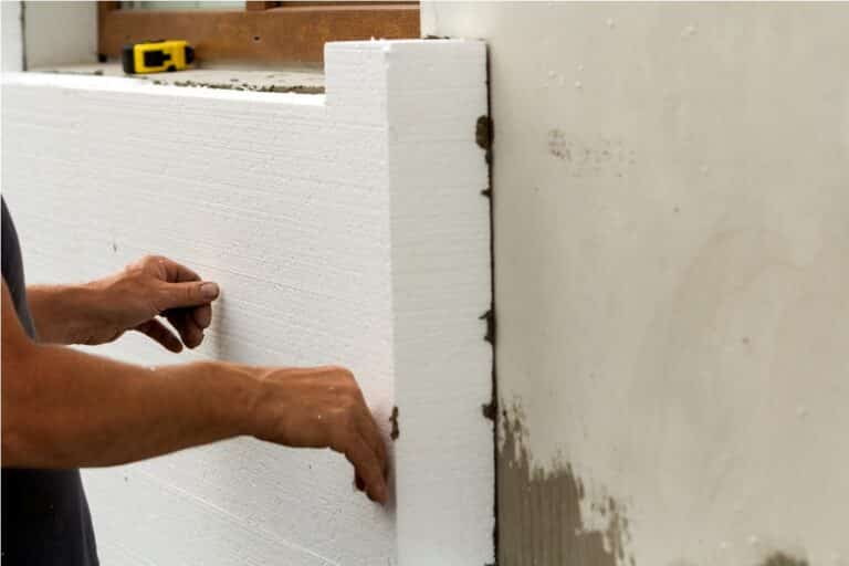 worker hands installing white rigid polyurethane f 2022 02 12 00 24 48 utc