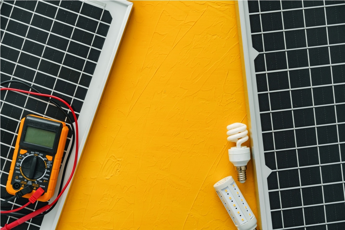 alternative energy solar power panel close up
