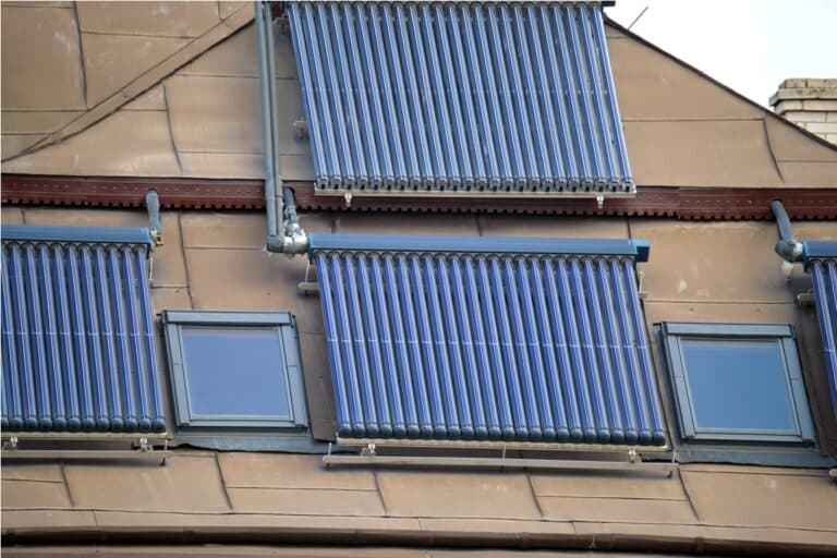 building roof with rows of vacuum air solar collec 2022 05 30 22 35 03 utc