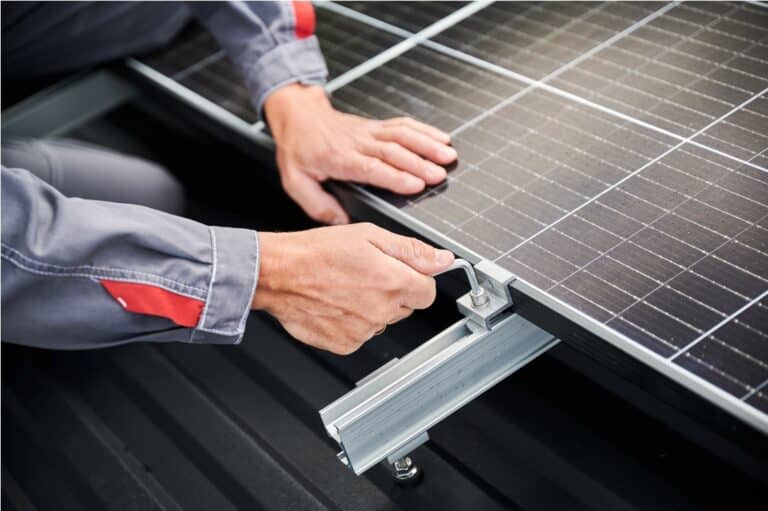 close up view of installation of solar panel 2023 09 29 17 18 12 utc