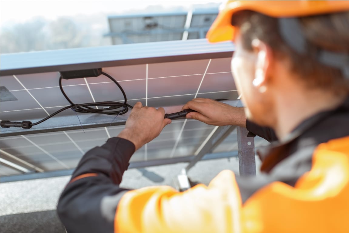 electrician connecting solar panels 2021 09 01 15 21 09 utc