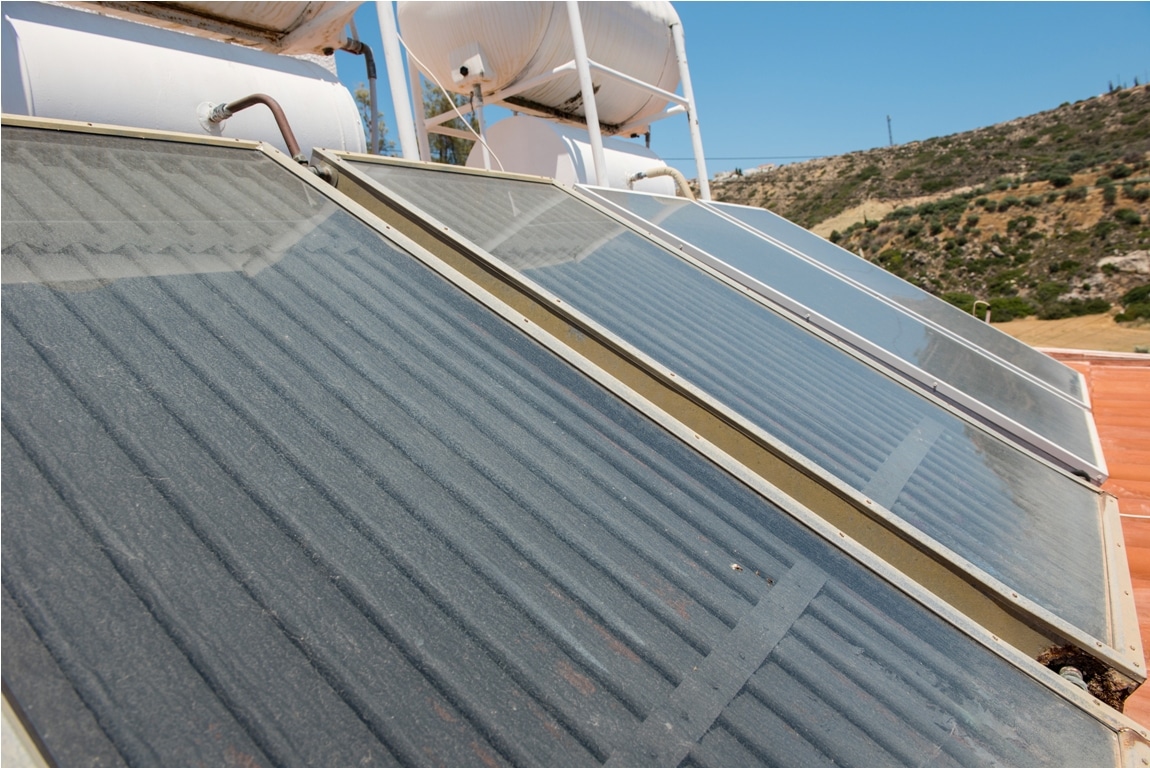 renewable energy. solar panel system for hot water
