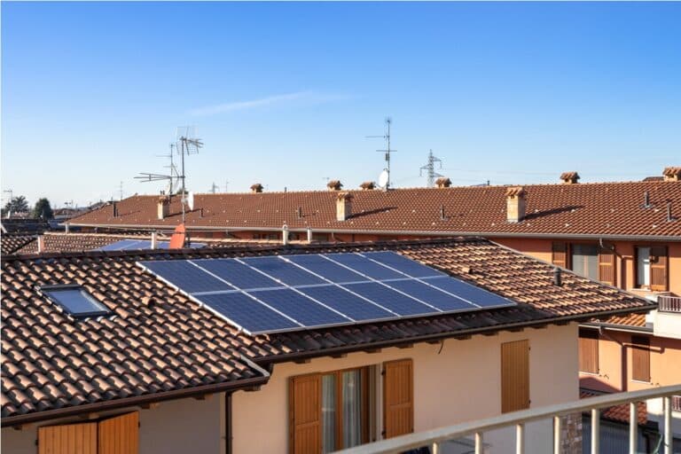 solar panel on a red roof