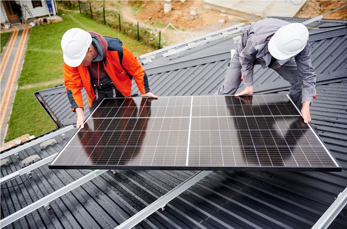 technicians carrying photovoltaic solar module whi 2023 09 29 17 18 14 utc