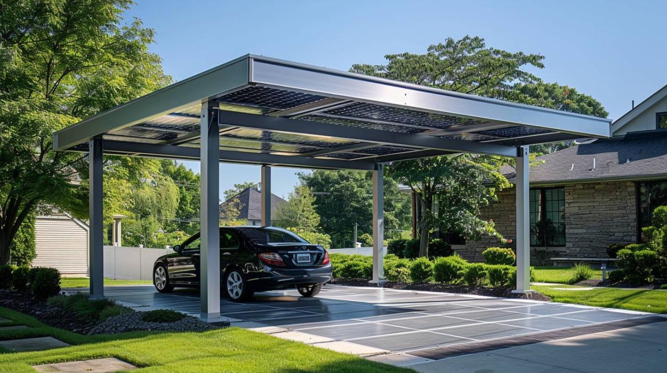 Le carport solaire en acier : une solution durable pour votre voiture