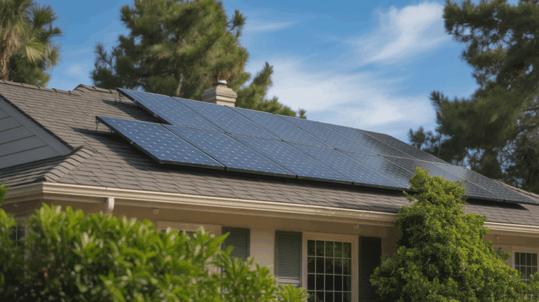 maison suburbaine panneaux solaires